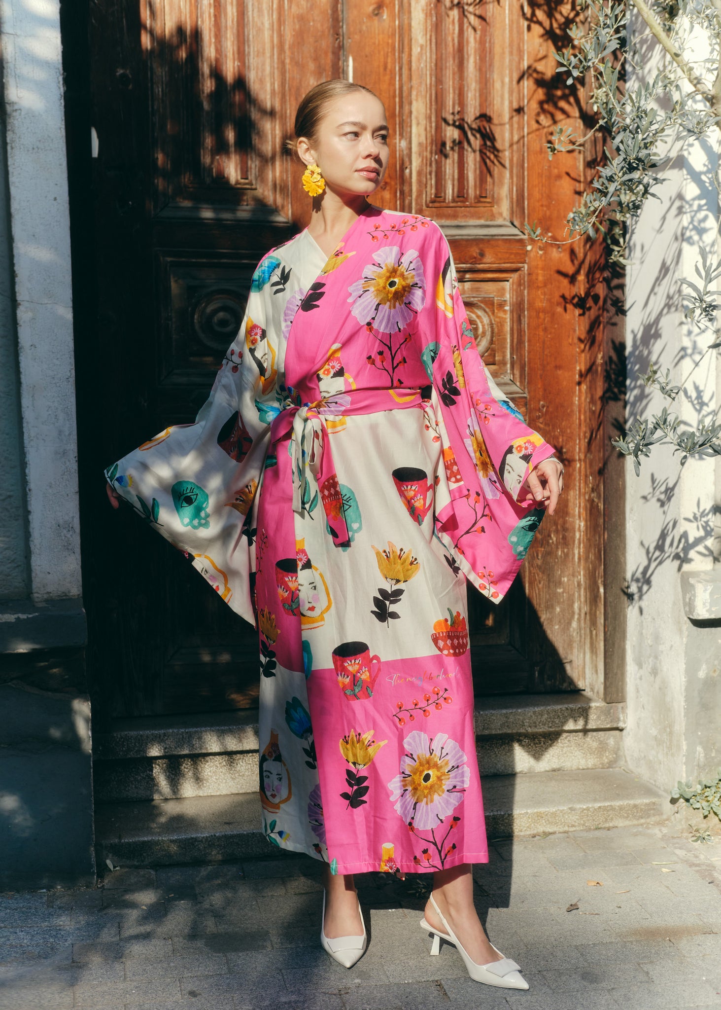 PINK FAREHA KIMONO